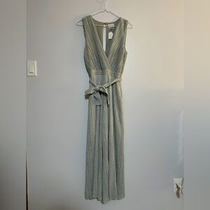 Saylor Metallic Silver Kori Jumpsuit Size Small